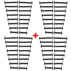 Pack of 16 Colorful Elastic No - Tie Silicone Shoelaces for Effortless Style (4 pairs - black)