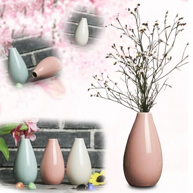 Mini Vase Pottery Flower Pot Smooth Ceramic Plant Office Home Decoration 