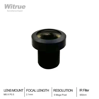 HD 2.1mm M8 렌즈 CCTV 보안 카메라에 대 한 650nm IR 필터 렌즈와 1/3 인치 5MP F2.2 광각 151 학위