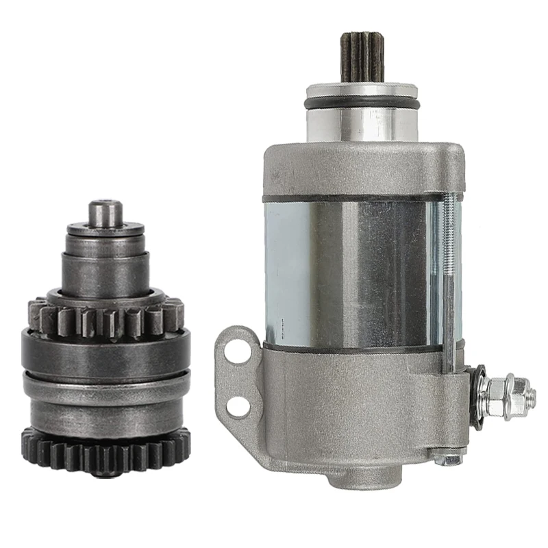 1 Set Motorcycle Starter Motor & Starter Drive Bendix Replacement For