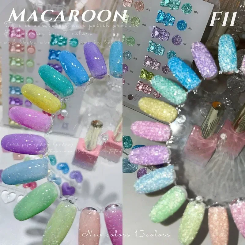 

Macaron Reflective Glitter Gel Nail Polish Color Shiny Sequins Absorb UV LED Varnish Nail Art Decoration 15 Collors