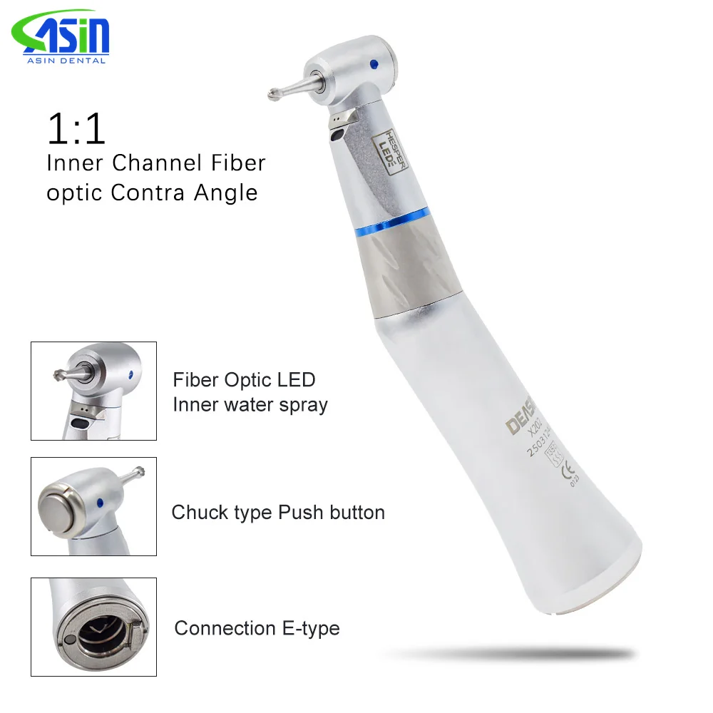 DEASIN Dental Low Speed Fiber Optic Contra Angle Handstück X25LKV1 Dental 1:1 Handstück