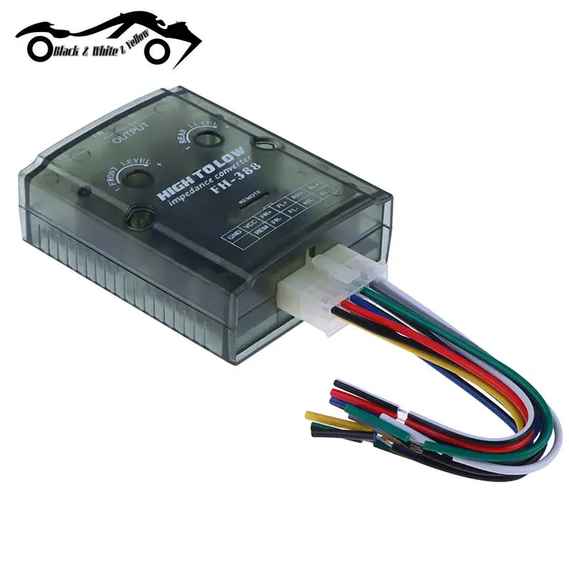 

12V 4 Channel Audio Impedance Converter High To Low Line Car Stereo Radio Speaker Frequency Filter