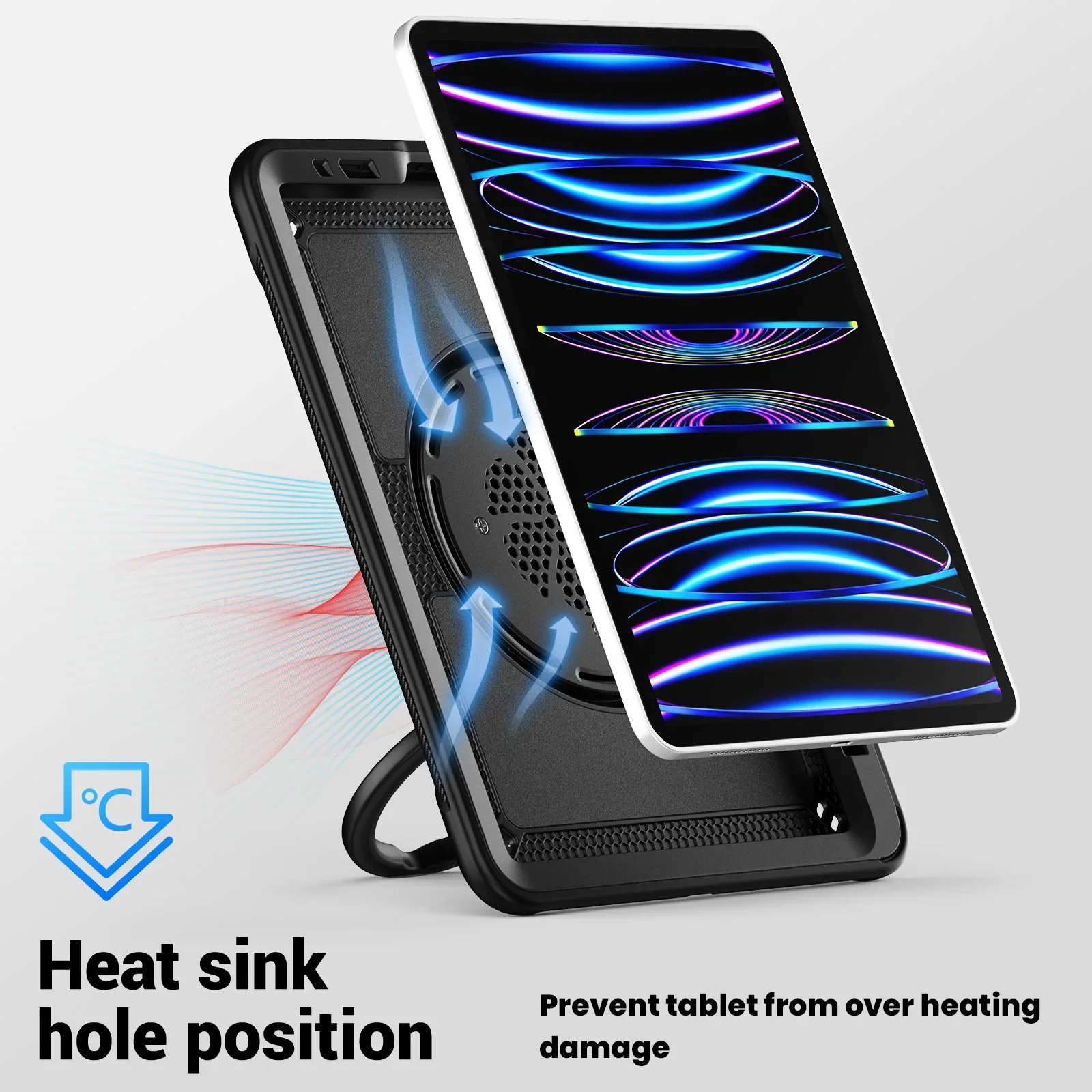 Universal 360° Rotating Shockproof Tablet Stand Case with Handle