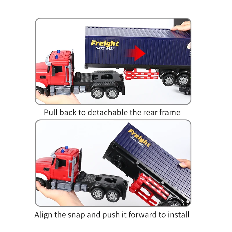 RC Car Big 1/12 1/24 9ch 6ch Remote Control Oil Tank Truck Electronic Simulation Trailer LED RC Container Truck Rechargeable