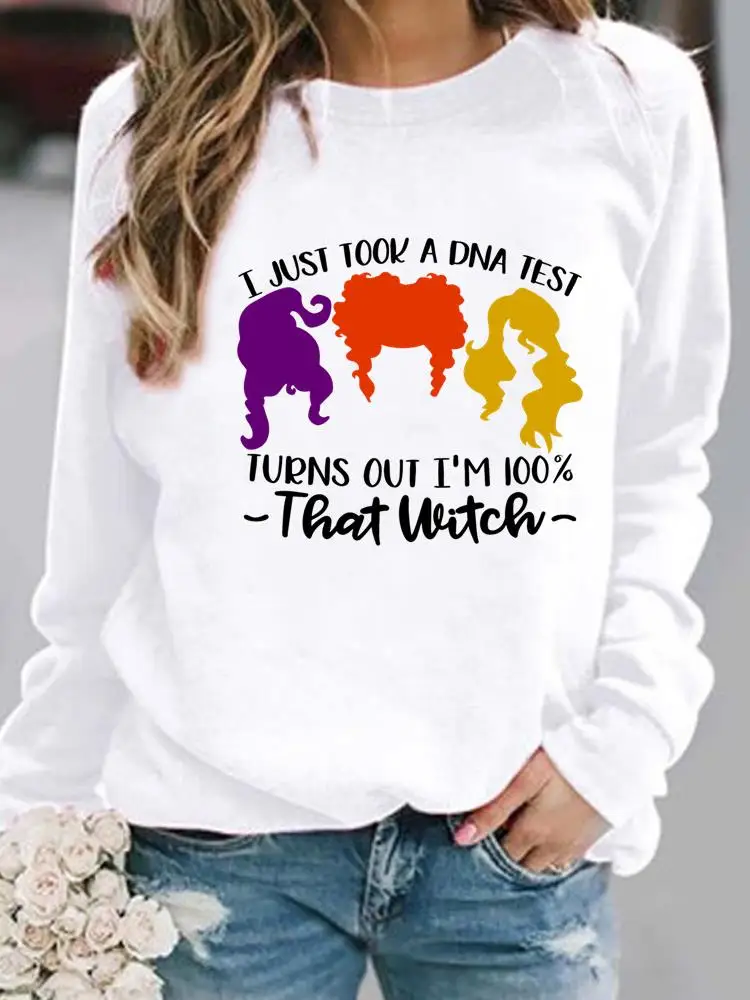 

Funny Letter Witch Cute 90s Holiday Print Casual Pullovers Happy Halloween Women Fashion Lady Female Graphic Sweatshirt