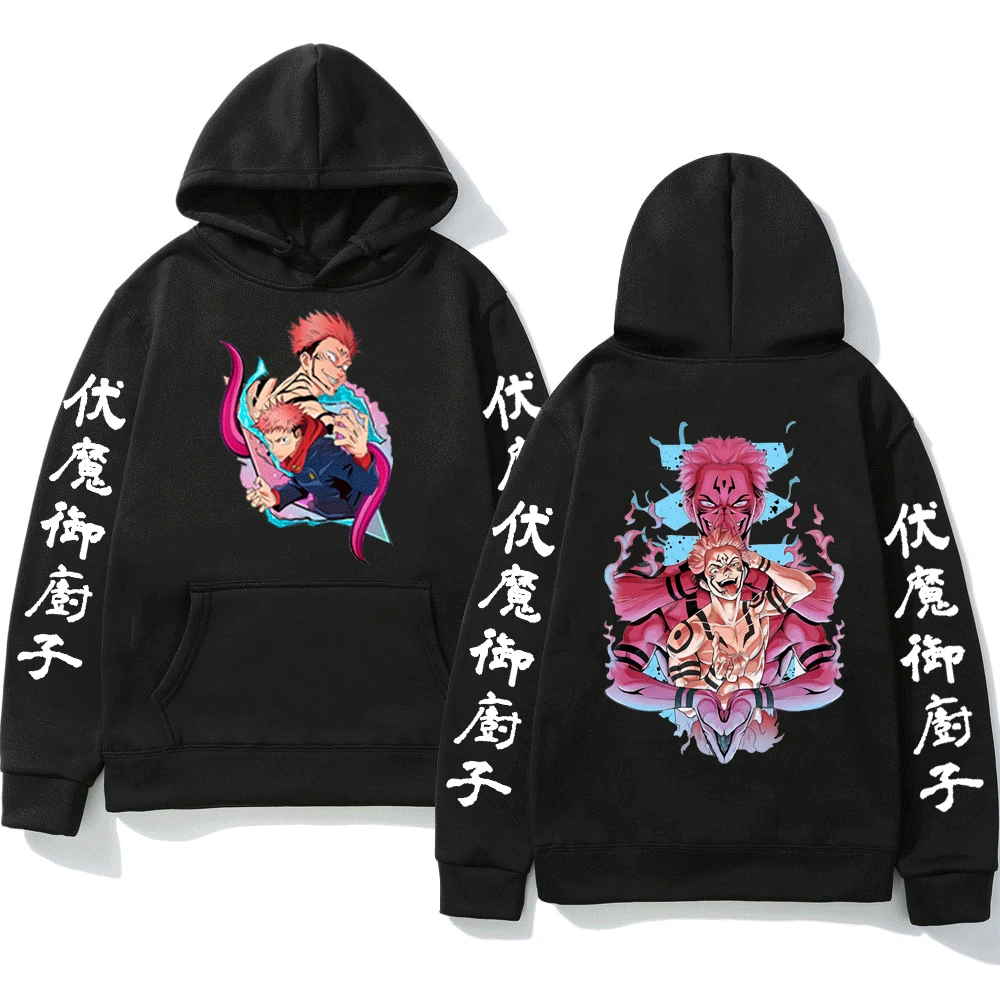 

Anime Jujutsu Kaisen Hoodie Japanese Manga Ryomen Sukuna Graphic Print Hoodies Men Women Clothing Fashion Harajuku Sweatshirt