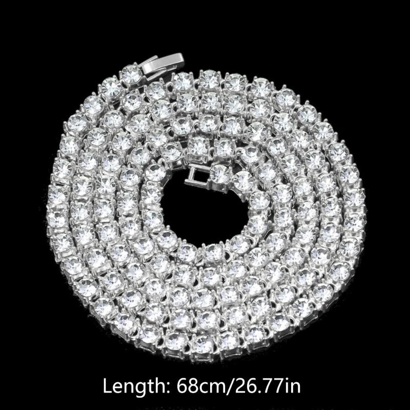 Stylish Silver Gold for Rhinestone Tennis Chain for Daily Wear Festival Special