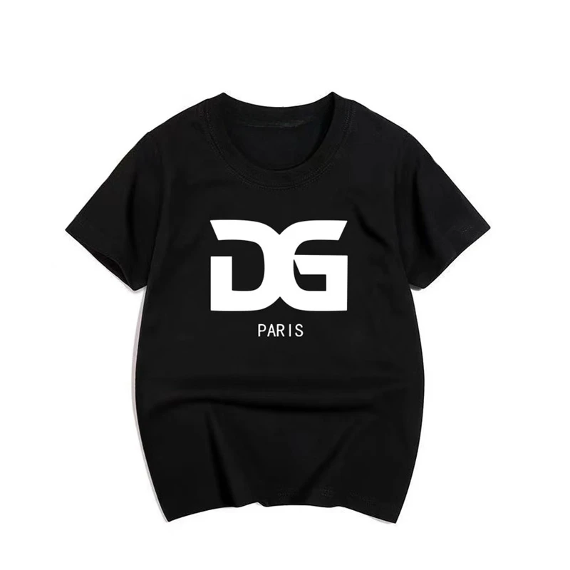 thumbnail image 1 of Camiseta de algodón para niños, camiseta de moda con estampado de letras para niñas y niños, camisetas de manga corta con cuello redondo para bebés, ropa para niños, 1 of 5