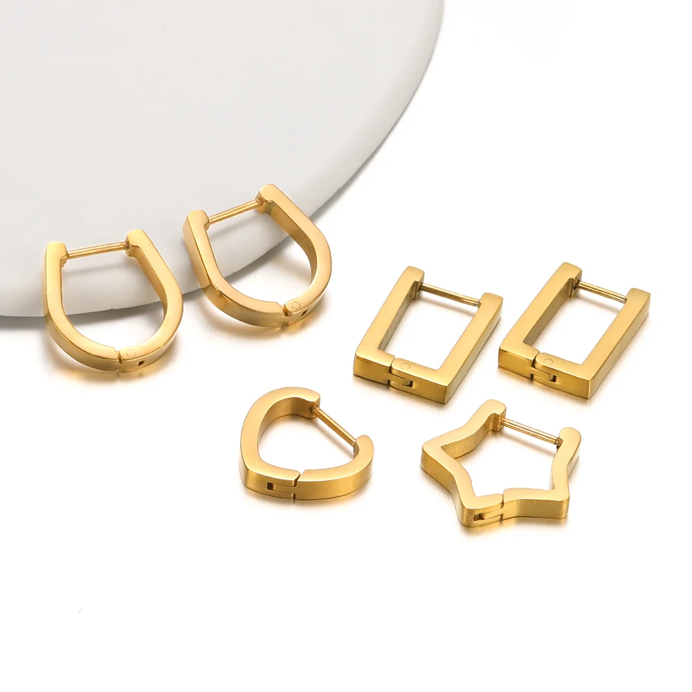 JewelryWe Orecchini A Triangolo Classici Da Donna Uomo In Acciaio Nero