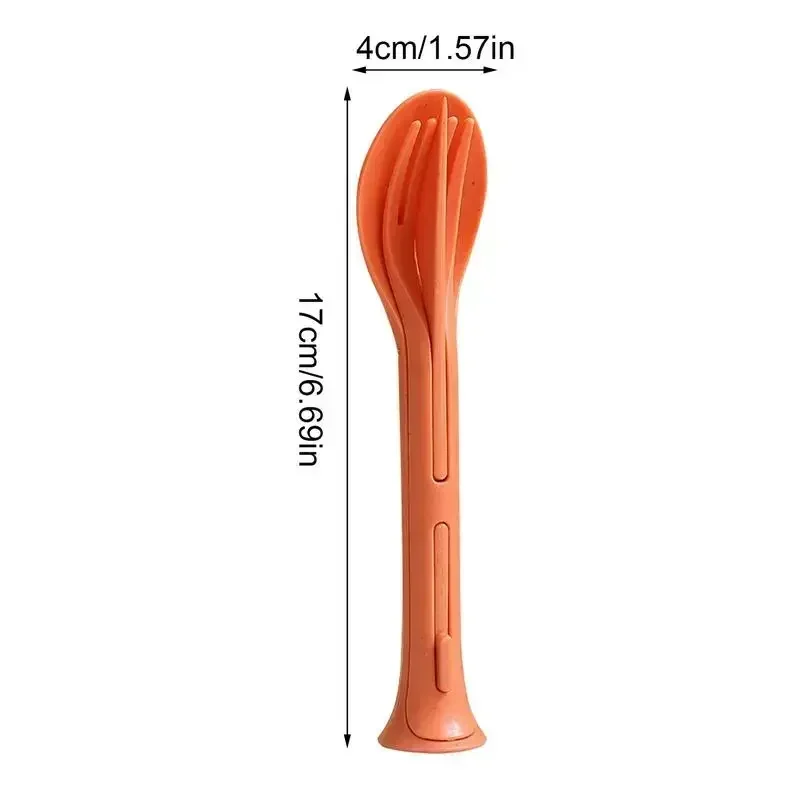 Wheat Straw 3 in1 Portable Cutter Fork and Spoon Family Plastic Spoon and Fork Wheat Western Food Dinnerware Set Kitchen Items