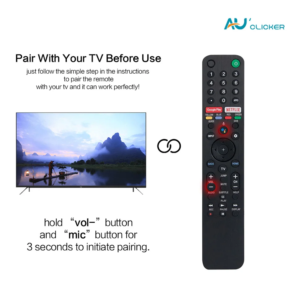 New Sony RMF-TX500U Voice Smart TV Remote - For XBR-65X950GA, XBR-85X90CH Models