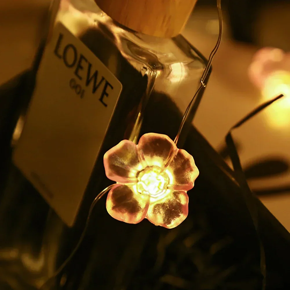 LED String Lights Decorative Lights String Lights LED Fairy Lights 3M 30LEDS Cherry Blossom Fairy String Lights Pink Flower String Lamps Battery Powered For Outdoor Christmas Garland Decoration