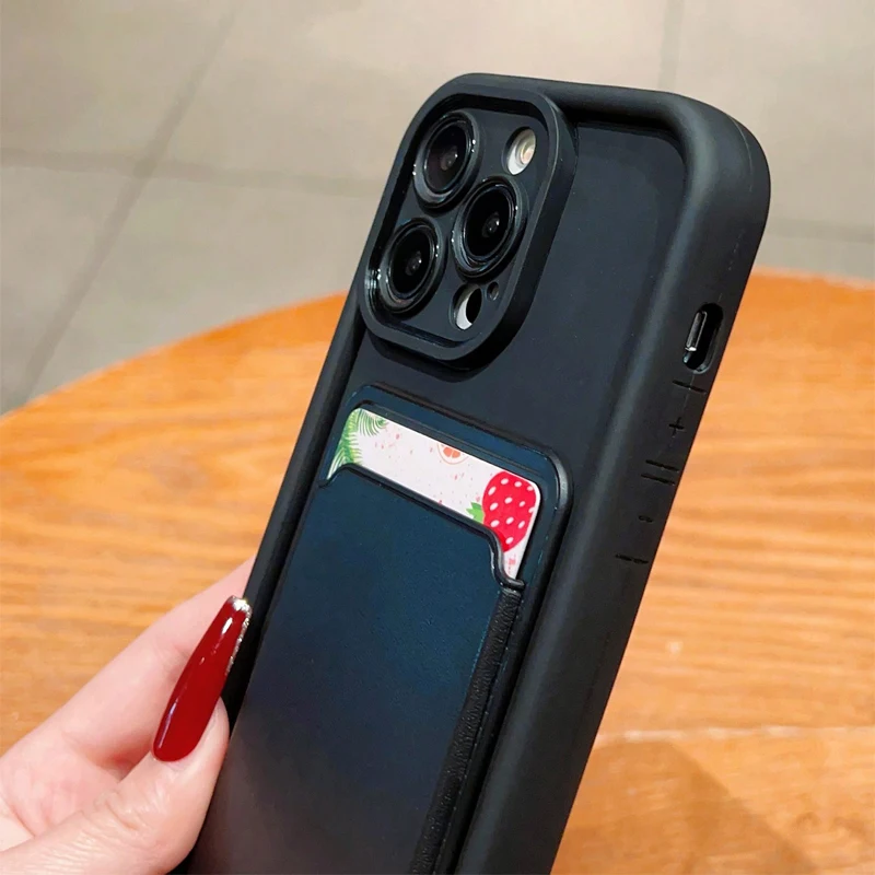 Anti-Fall Silicone Card Holder Phone Case