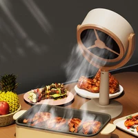 Desktop Range Hood for Kitchen USB Charging Exhaust Fan Hood Adjustable Suction Absorbs Oil Air Blower Extractor for Indoor BBQ 2