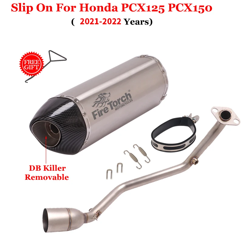 For Honda PCX125 PCX150 PCX125 150 2021 - 2022 Motorcycle Exhaust Tube Muffler Full System Front Link Pipe Escape Moto DB Killer - Image 2