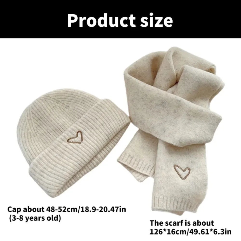 Kids Warm Fleece Scarf Hat Set for Outdoor Sports