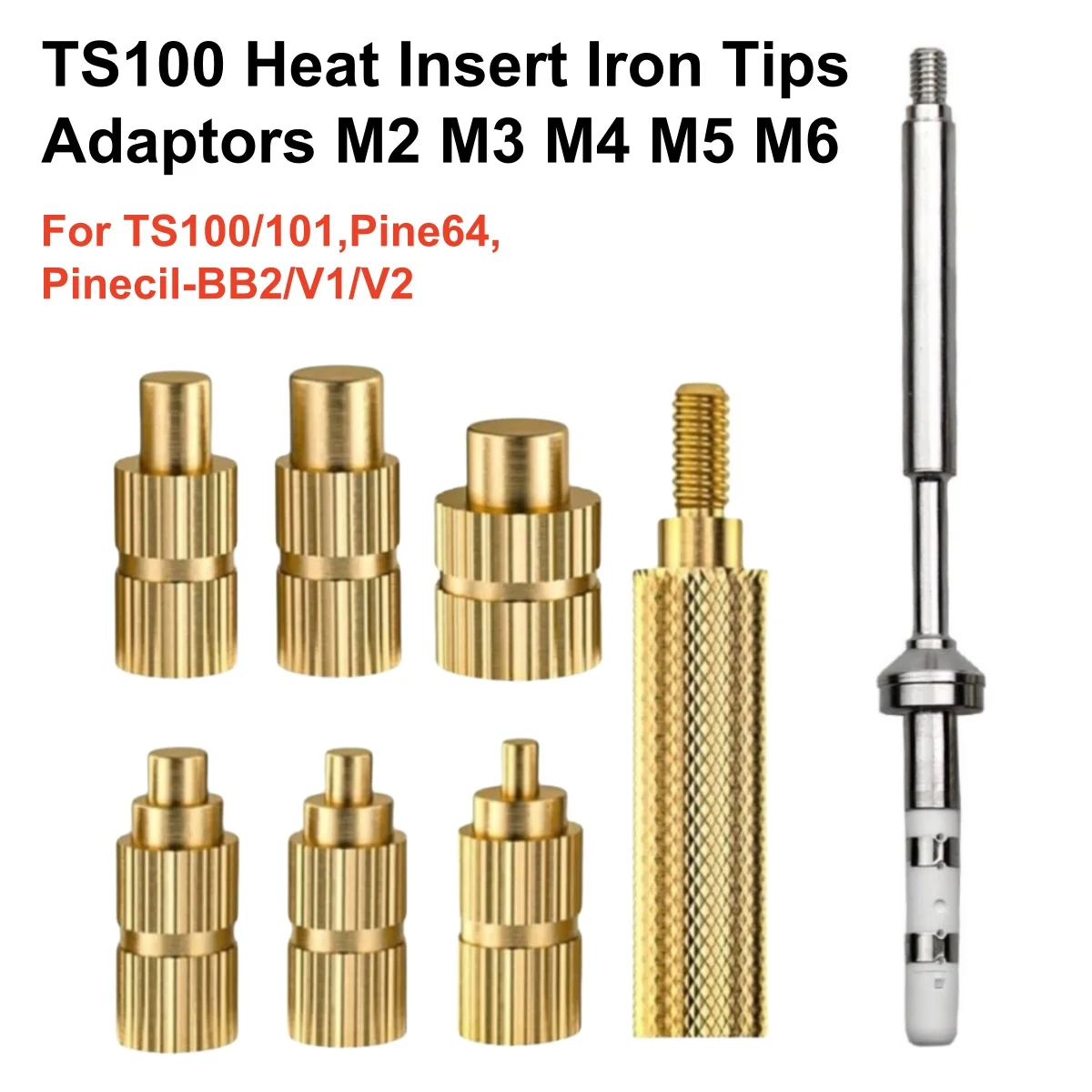 Adaptateur de pointe de soudure d'écrou d'insertion thermique pour TS100/101 Pine64 Pinecil série M2-M6 adaptateur de pointe de fer à souder d'insertion d'entretien - AliExpress