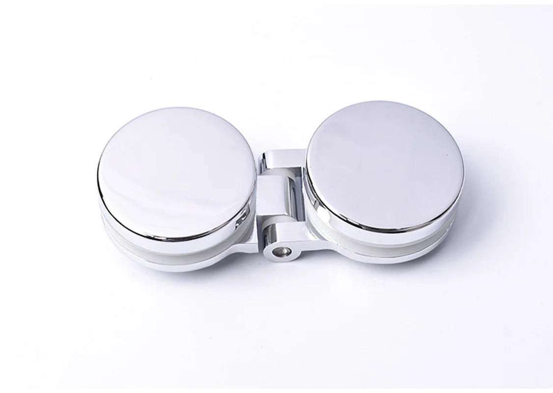 1Pc90 180 Degrees Zinc Shower Box Screen Frameless Glass Hinge Mortise decorative cover round chrome