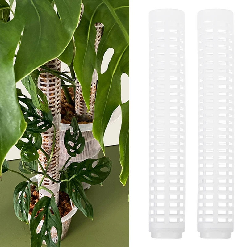 Plant Climbing Frame Plant Supporting Stick Plastic Moss Pole for Potted Plants Green Dill Vine Stackable Hollowed Out Design