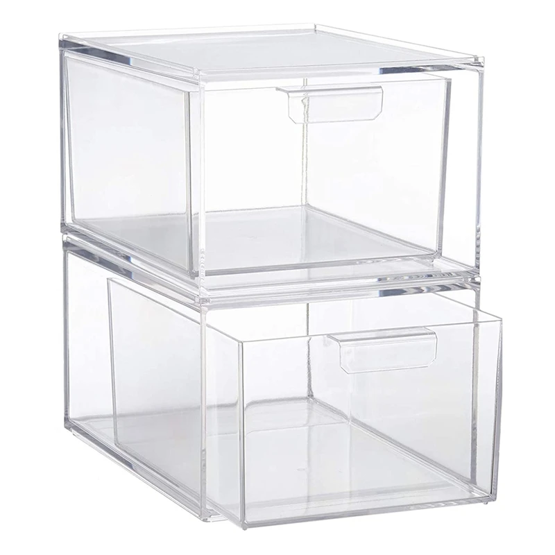 

Stackable Organizer Drawers 4.5-Inches Tall Organize Cosmetics And Beauty Supplies