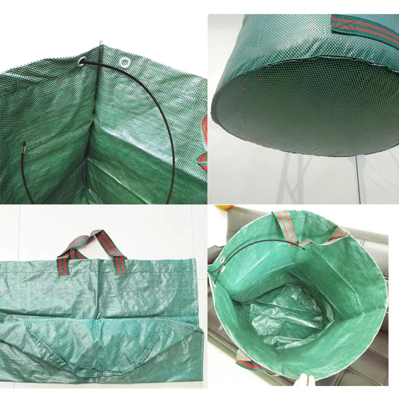 32/72 Gallon Large Capacity Heavy Duty Garden Waste Bag Durable Reusable Waterproof PP Yard Leaf Weeds Grass Container Storage