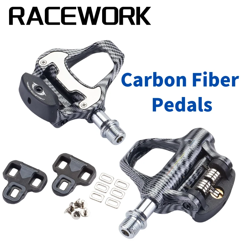 RACEWORKCarbonFiberRoadBicyclePedalswithBearingsforLOOKKeoand