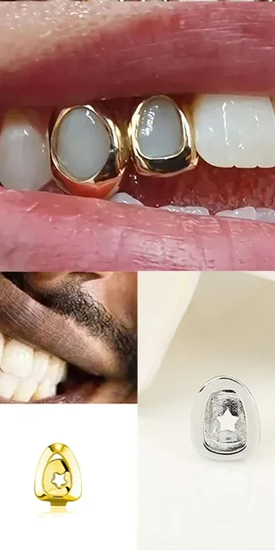힙합 할로우 스타 투스 그릴즈 치아 장식 치아 캡 송곳니 덴탈 그릴 여성 남성 쥬얼리 코스프레용