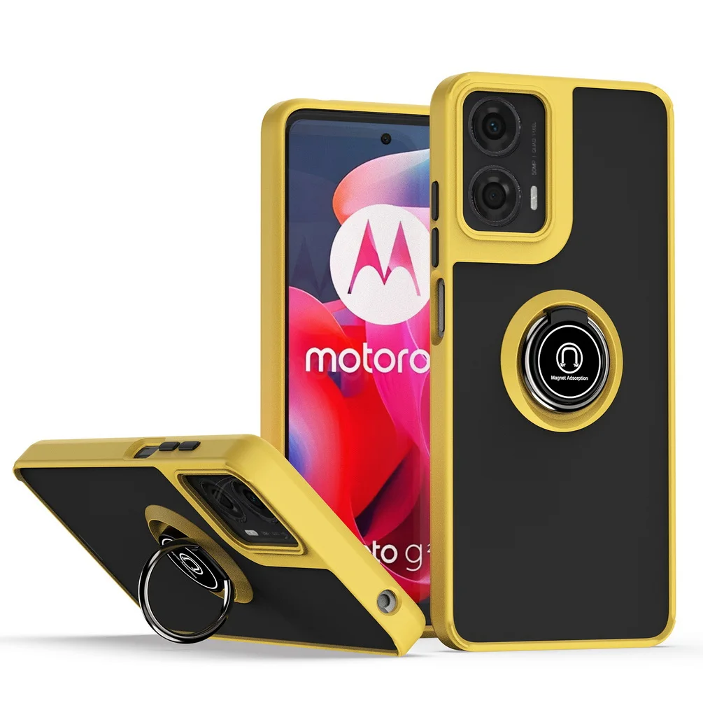 Rotatable bracket case for Moto G24 G04 G84 G54 G14 G13 G23 G53 G73 G32 G52 G22 G31 G41 G60 G30 G20 G10 Finger Ring Cover