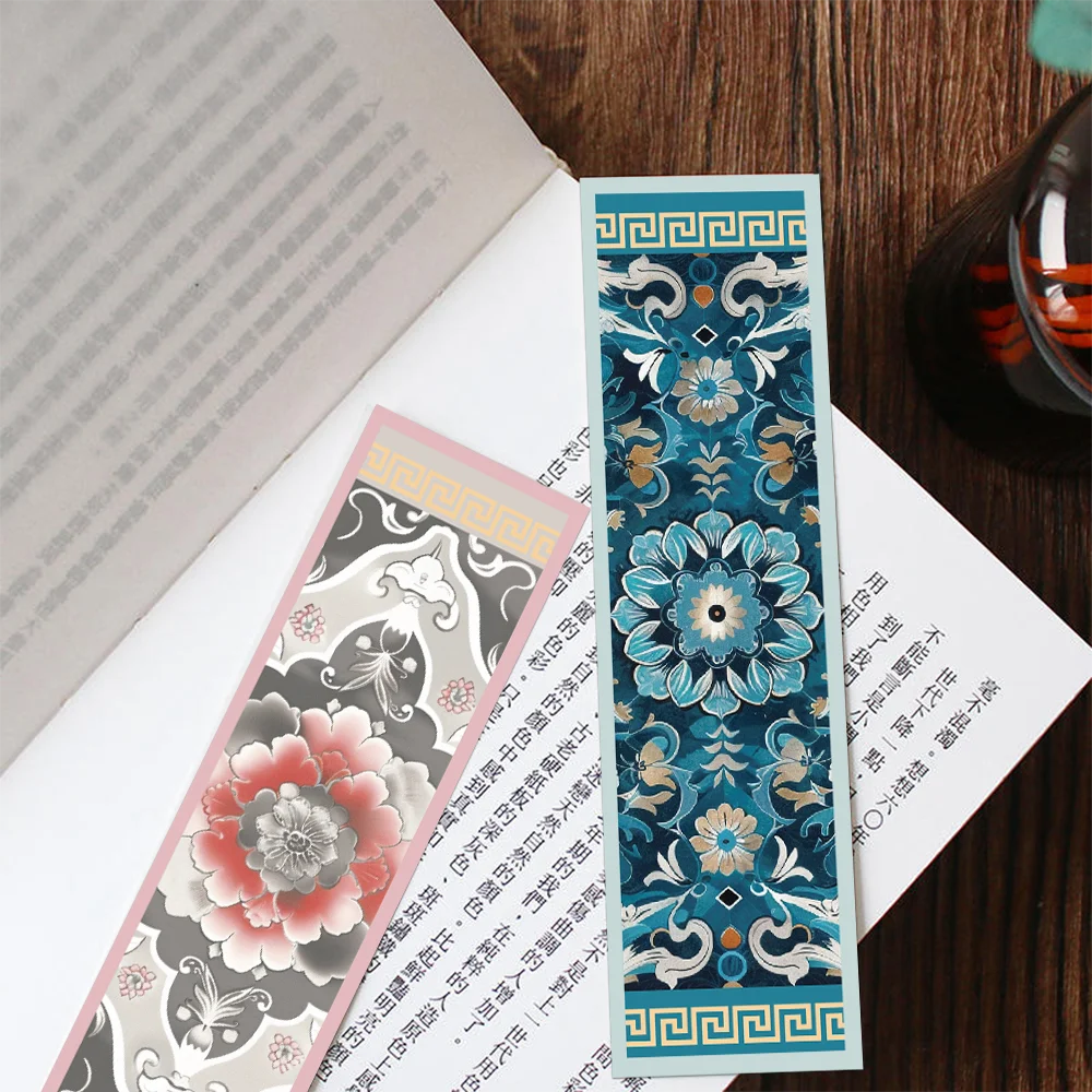Classical pattern bookmarks 30pcs antique style floral decoration reading books labeling paper card student gift message card