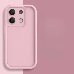 Silicone Camera Lens Protective Back Cover - Solid Color for POCO X6 Pro (Pink)