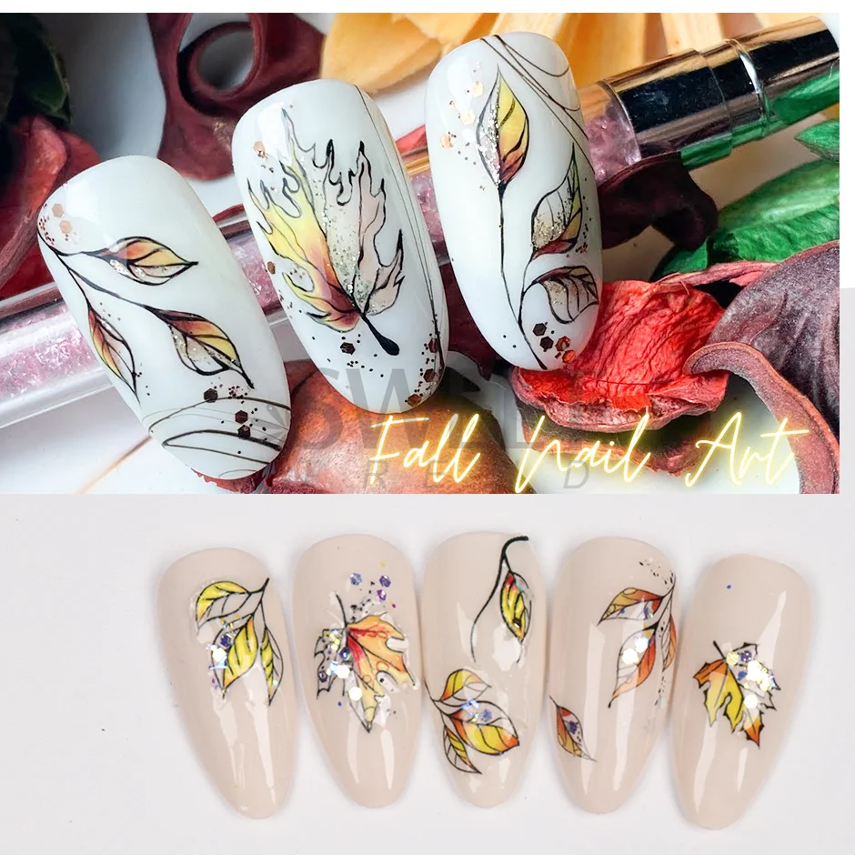 Maple Leaf Fall Nail Stickers for Manicure, nail stickers,nail art decoration,nail decals