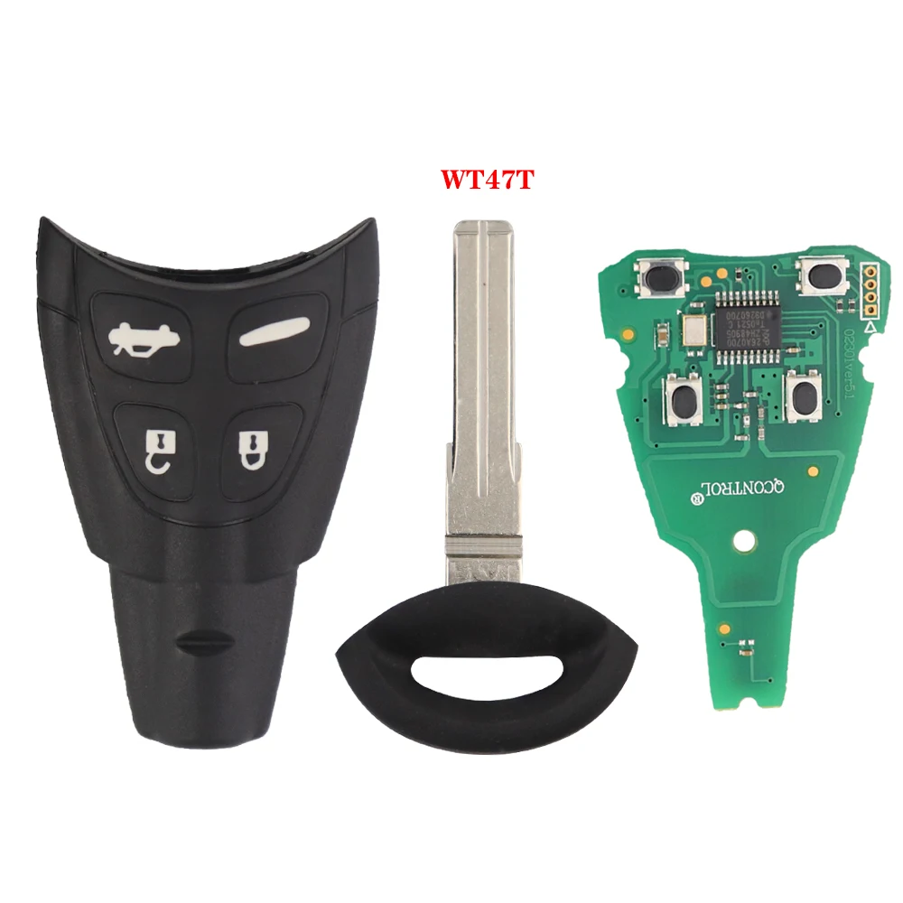 Guscio Chiave Telecomando Vuoto 3 Pulsanti Per Saab 9-3 9-5 - Custodia Sostitutiva Con Lama Grezza - 3