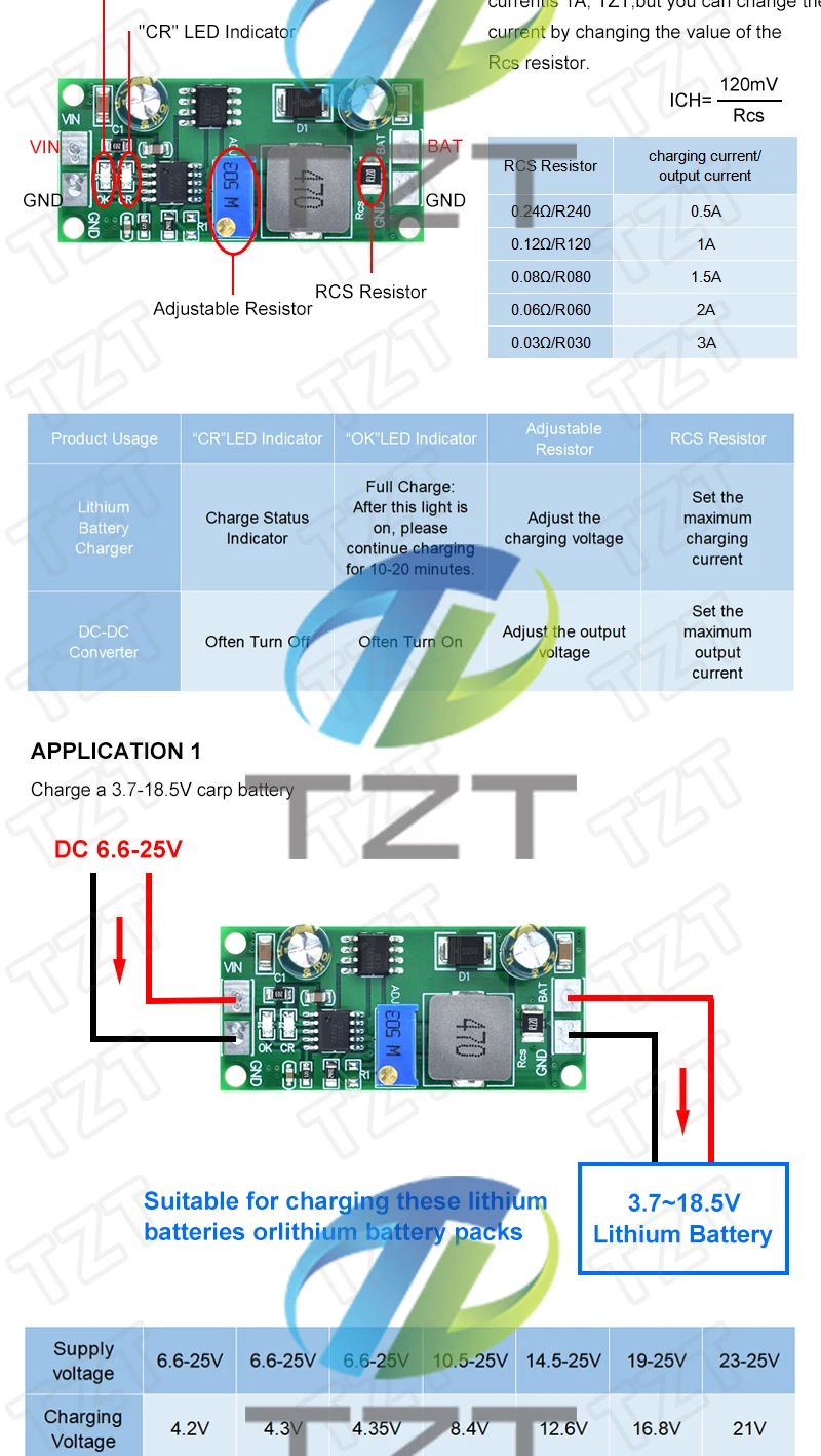 TZT 1/3PCS DD28CRTA 1A 3,7-18,5 V Lade Board Für Lithium-Batterien Oder Lithium-Batterie Packs batterie Ladegerät Modul – Detail 4