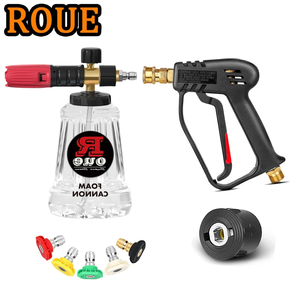 Pistola Ad Acqua Per Idropulitrice Ad Alta Pressione Generatore Di Schiuma Per La Pulizia Dell'Auto Ugelli Per Lancia In Schiuma Di Neve Per Adattator