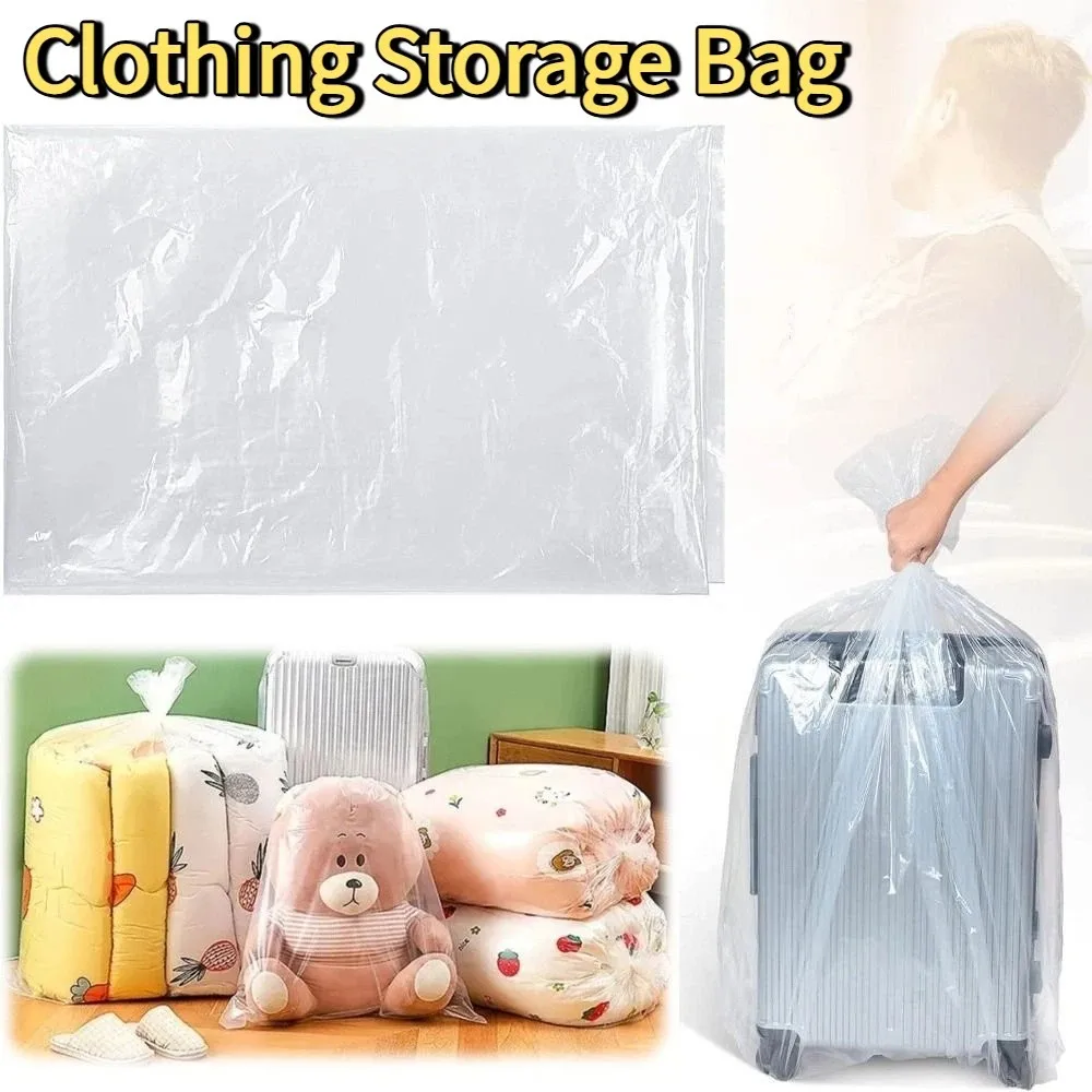 5Pcs 방수 의류 보관 가방 투명 플라스틱 이동 포장 가방 습기 방지 두꺼운 옷..