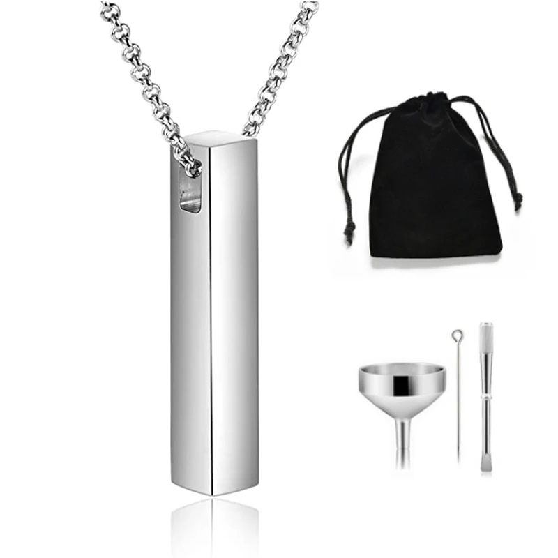 Stainless Steel Cremation Jewelry Urn Memorial Pendant Necklace cremation urn