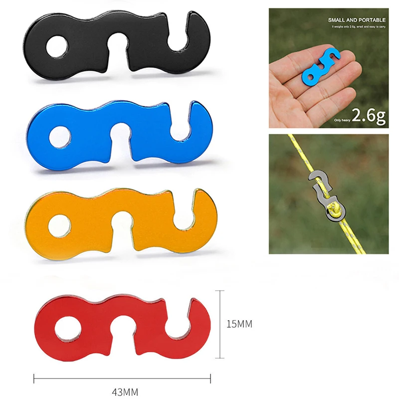 

10 Pcs Outdoor Tent Wind Rope Buckle S Type Wind Rope Clamp Tensioner Adjustable Fastening Kit Camping Tents Securing Accessory