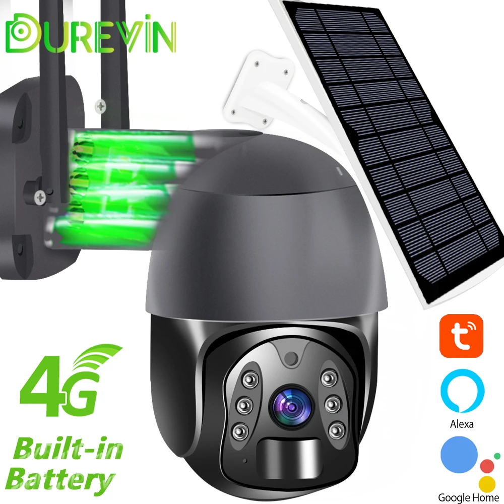 4G SIM Card 1080P IP Camera WIFI Built-in Battery Tuya Outdoor Security PTZ PIR Human Motion Work With Alexa Google Home | Безопасность