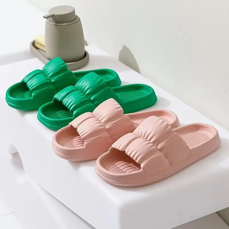 Flower indoor home slippers summer simple anti slip men's and women's lightweight EVA spring cool slippers soft bottom bathroom 2