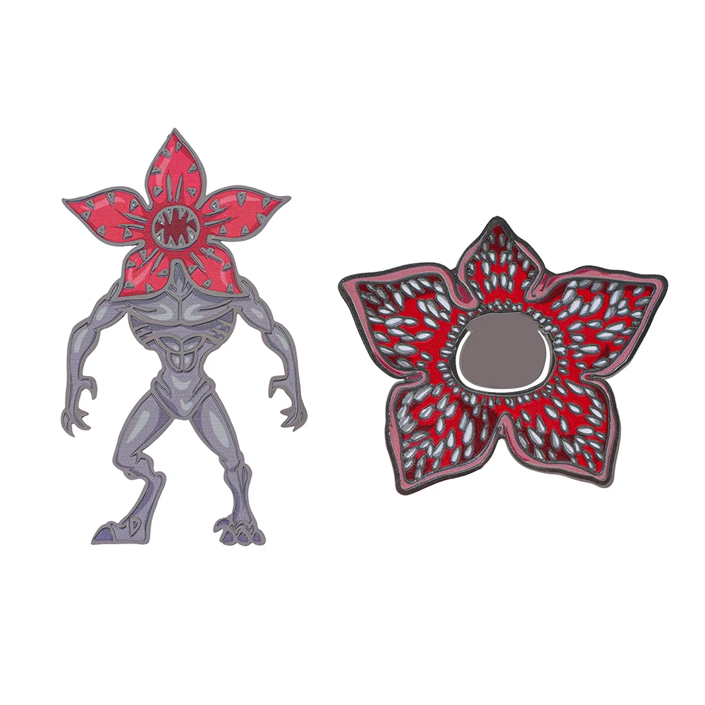 Demogorgon&Flower shaped Horror Gothic Metal Bookmarks Book Clips for Science Fiction Fans