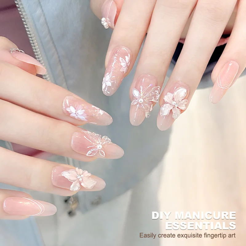 Elegant 3D Kuku Nail Design