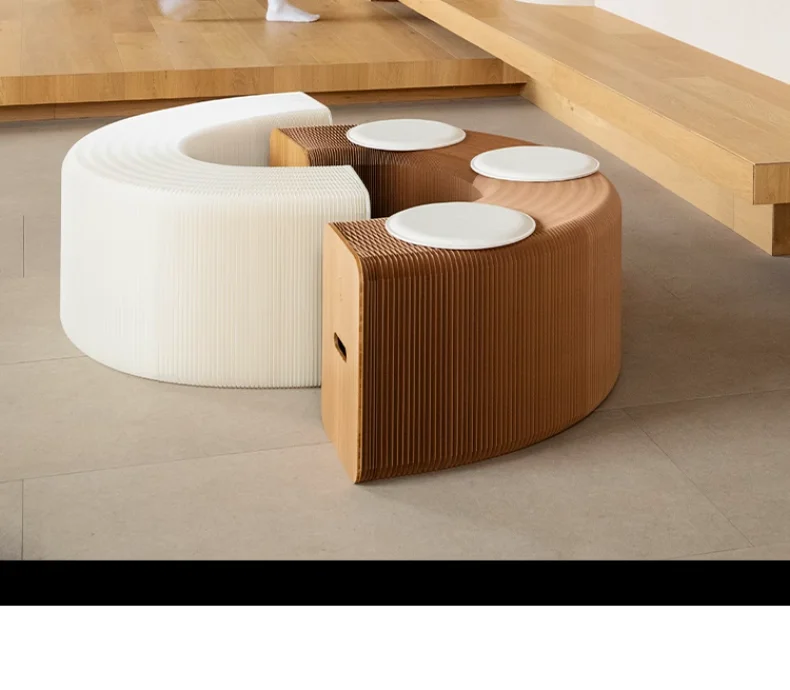 18-paper Shoe-changing Stool, Telescopic and Foldable, Bench Bedside Stool, Stackable Creative Multi-functional Stool