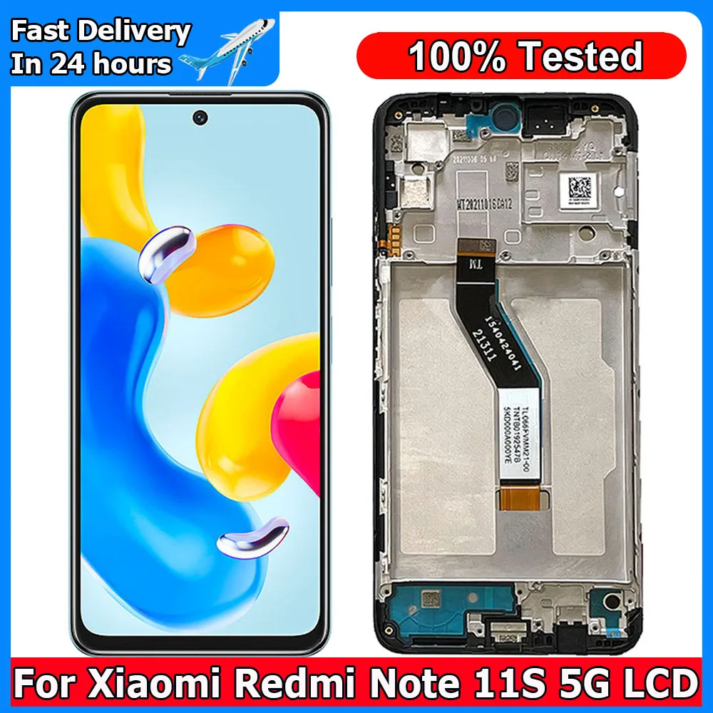 

6.6"New For Xiaomi Redmi Note 11S 5G LCD Display Touch Screen Sensor Digiziter Assembly Replace For Redmi Note 11S 5G LCD