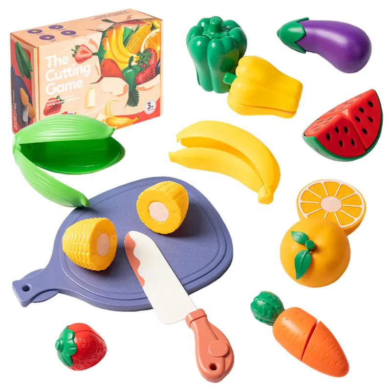 Simulation Peeled Fruit Vegetable Kitchen Toys Children Cutting Food Pretend To Play Games Set Educational Toys Gift For Girls