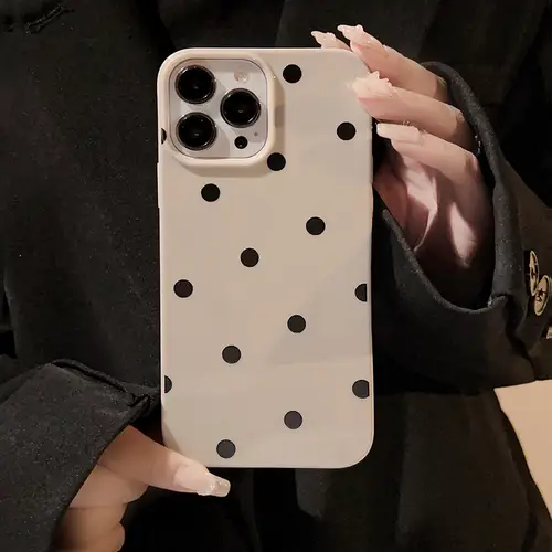 New Korean INS Polka Dot Print Khaki Soft Phone Case For iPhone 16 15 14 13 12 11 X XS XR Pro Max Plus Shockproof Bumper Cover - Image 7
