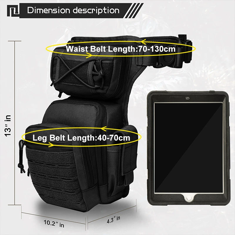 Tactical Leg Bag Durable Nylon Utility Tool Belt Pack Pouch Adjustable Eco Waist Outdoor Hunting Multifunctional Bags 2