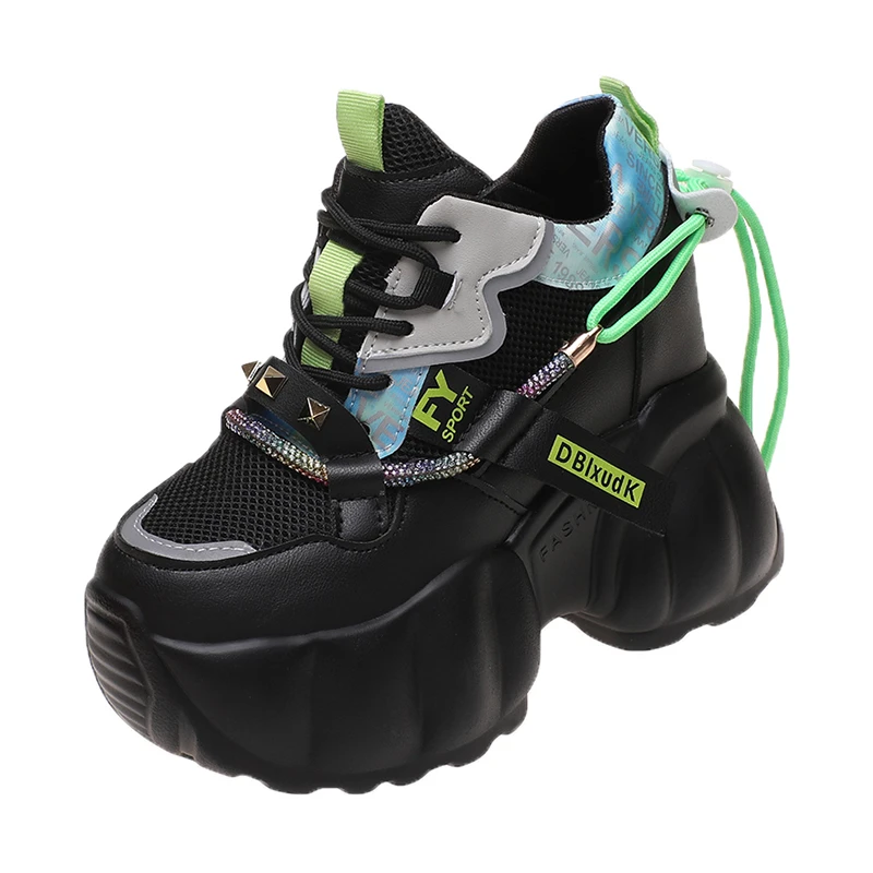 2022 High Top Women's Breathable Chunky Sneakers Fashion Platform Leather White Shoes Ladies Casual Short Boots Zapatos De Mujer