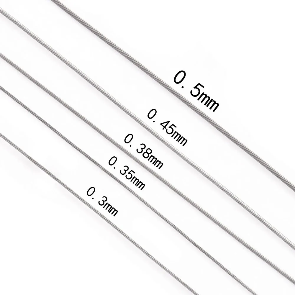 100 m 7-strängiger, mit Nylon beschichteter Stahlperlen-Befestigungsdraht, 0,3/0,35/0,38/0,45/0,5 mm, weicher Basteldraht, anlaufgeschützt, für Schmuck-DIY – Detail 1