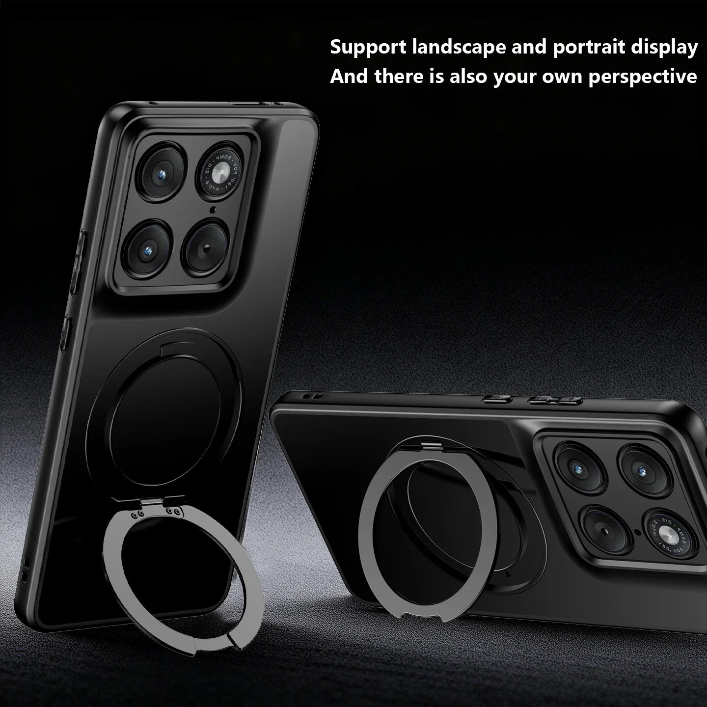 360-Degree Rotating Matte Case with Magnetic Shockproof Protection